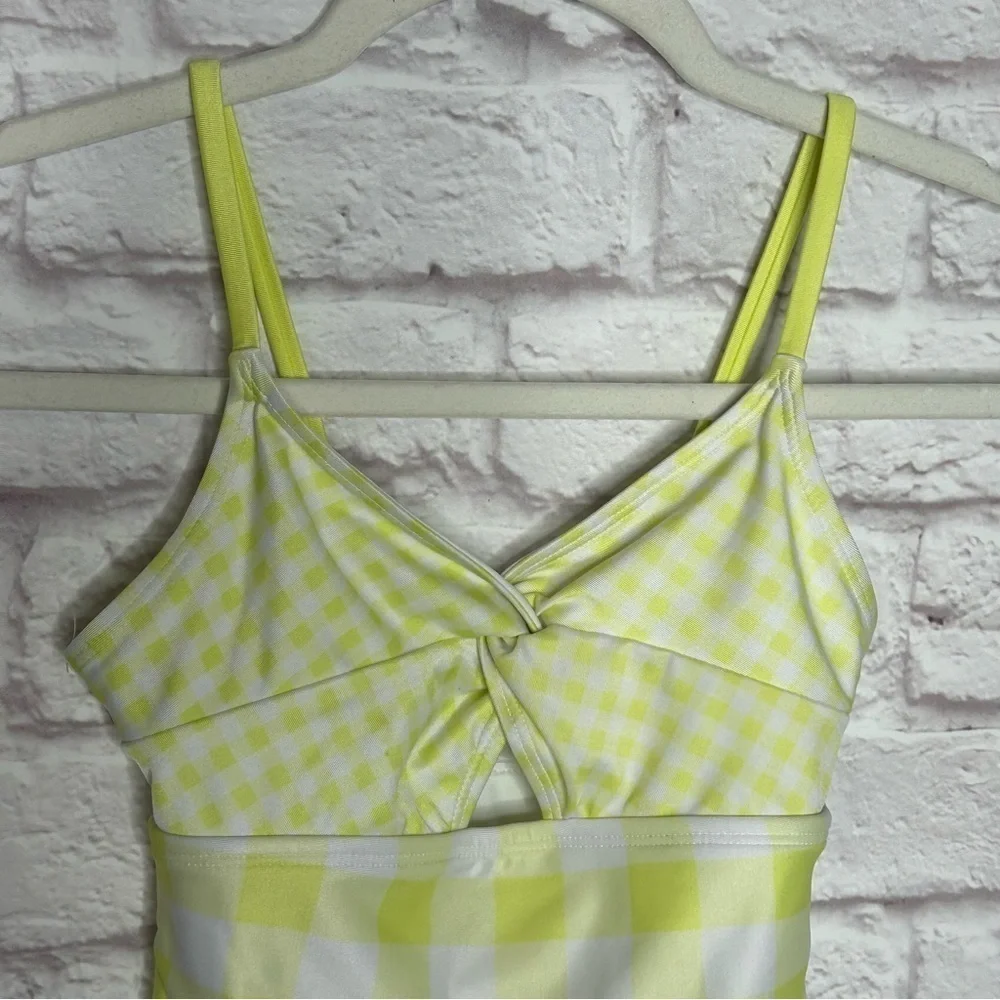 Cat & Jack Youth Gingham Check One Piece Swim Suit NWOT